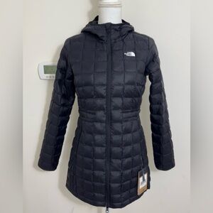 The North Face Women’s thermoball eco  Black Quilted Hooded Puffer Coat